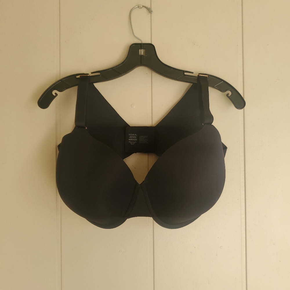 Soma Vanishing 360  Perfect Coverage  Black Bra size 40DDD Adjustable Un…